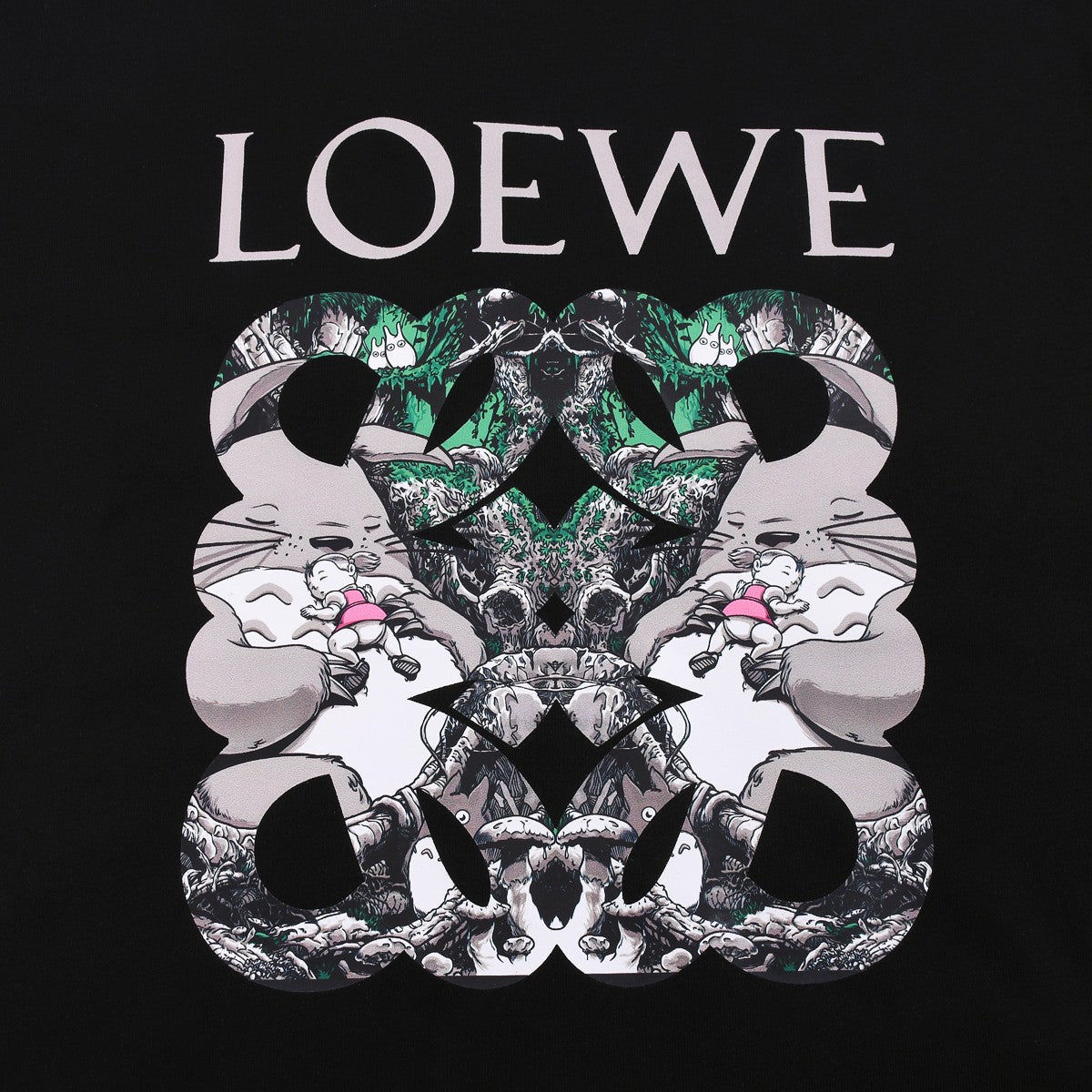 T-shir Graphic Monogram Print - Black