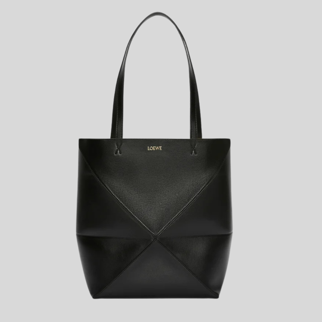 Medium Puzzle Fold Tote - Black