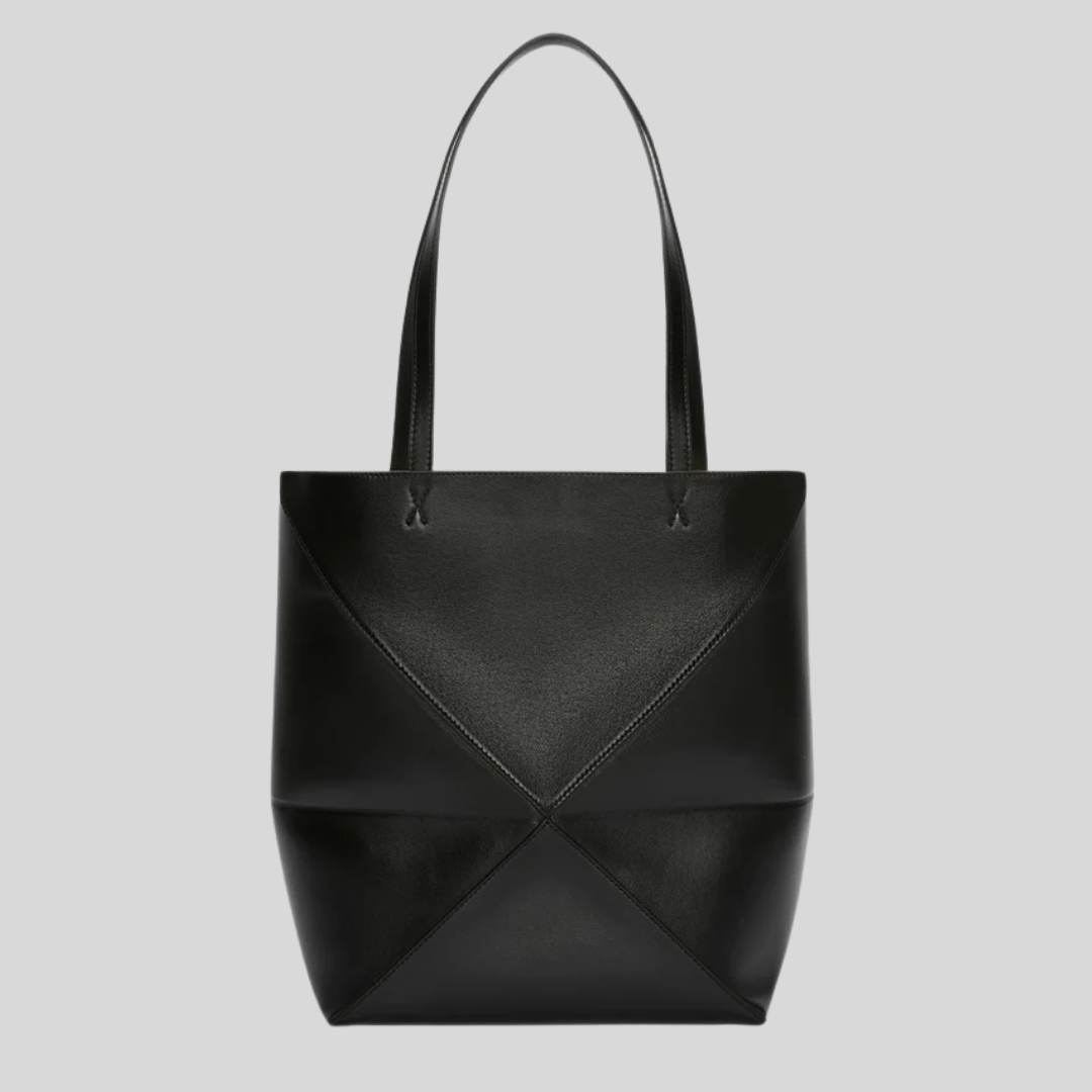 Medium Puzzle Fold Tote - Black