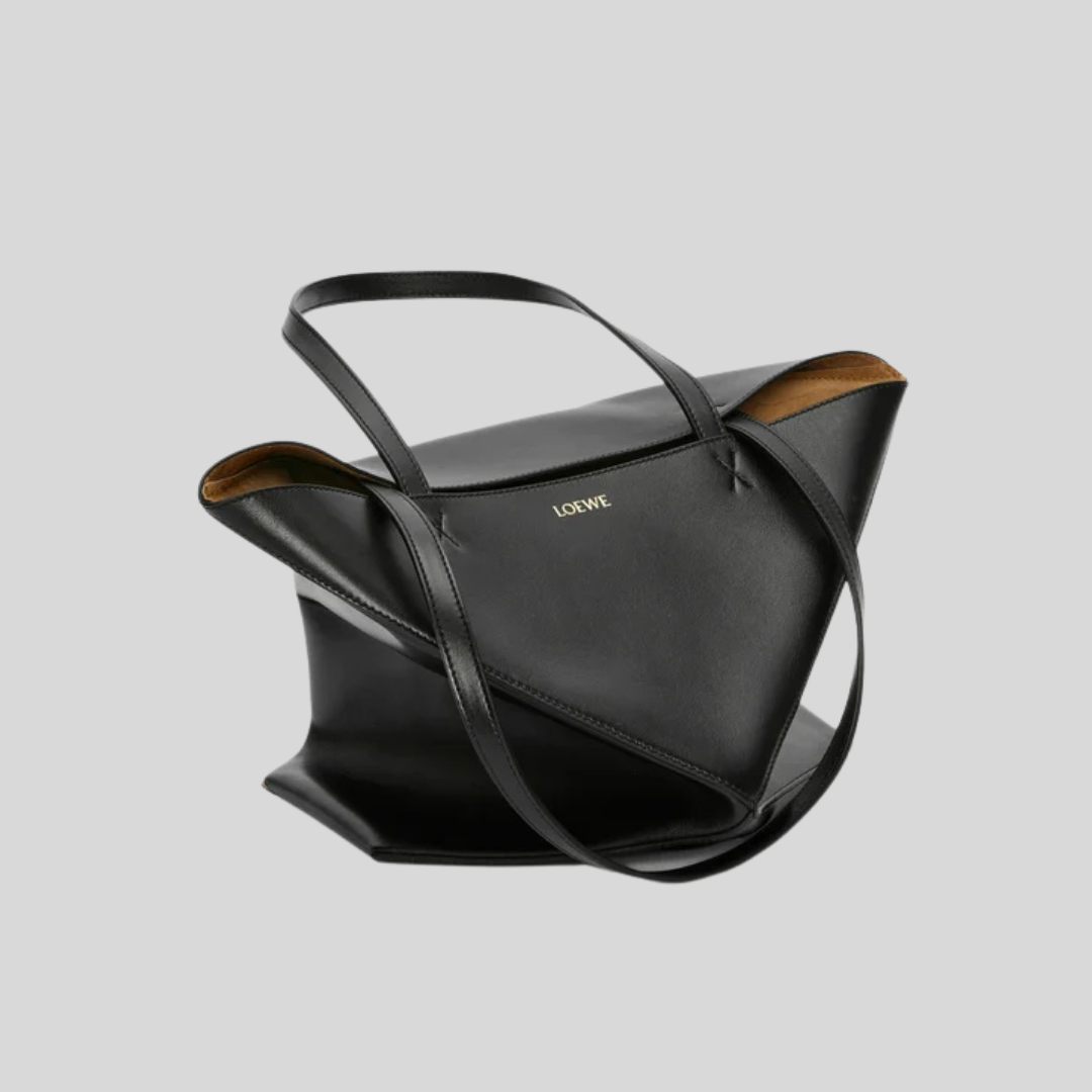 Medium Puzzle Fold Tote - Black