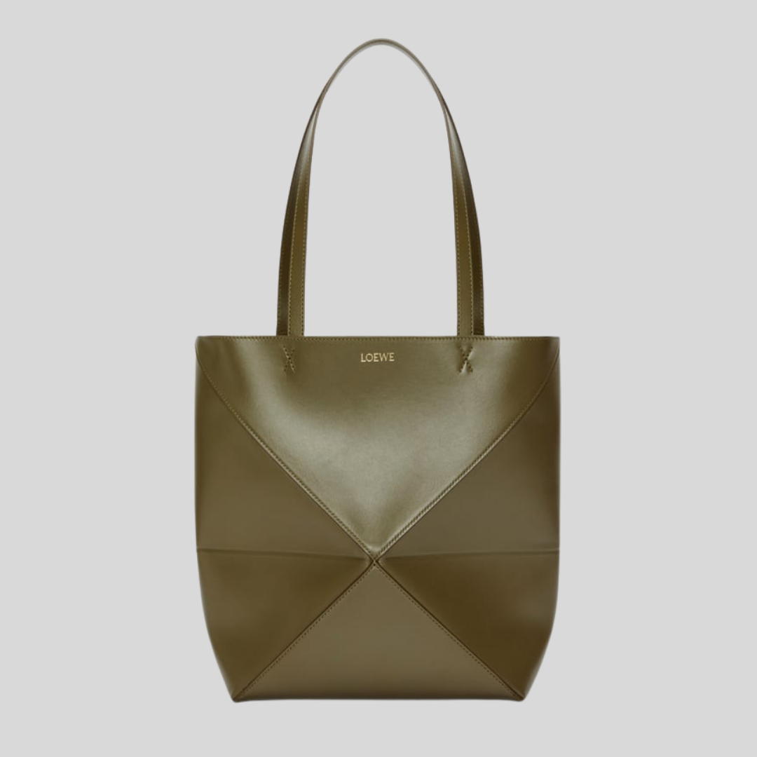 Medium Puzzle Fold Tote -  Dark Khaki