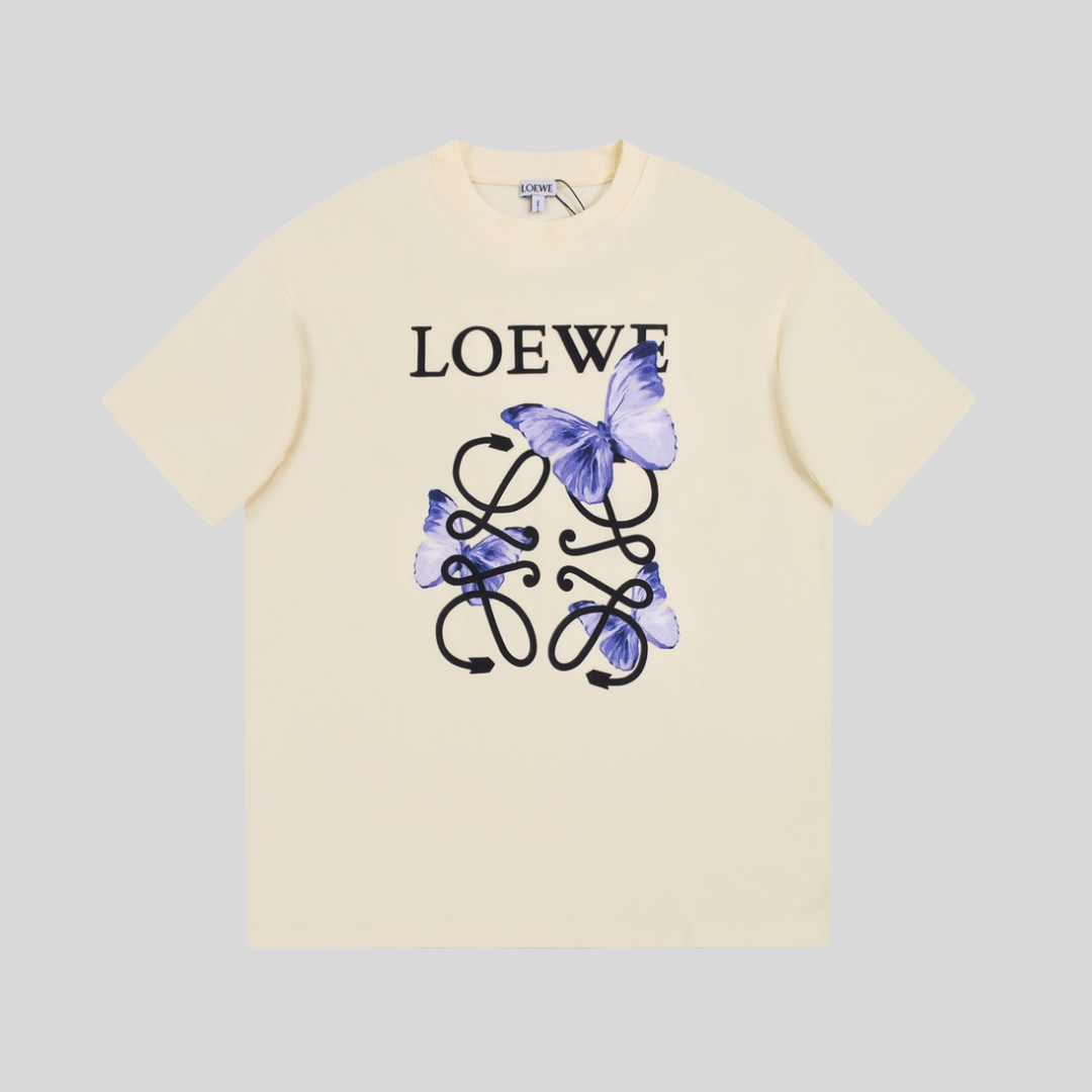 T-shirt Butterfly Logo Graphic  - Beige