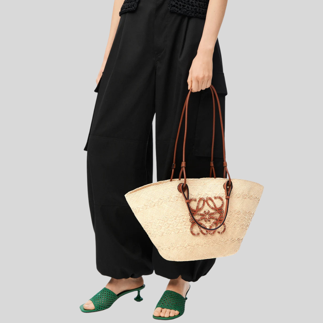 Straw Bag Anagram - Natural