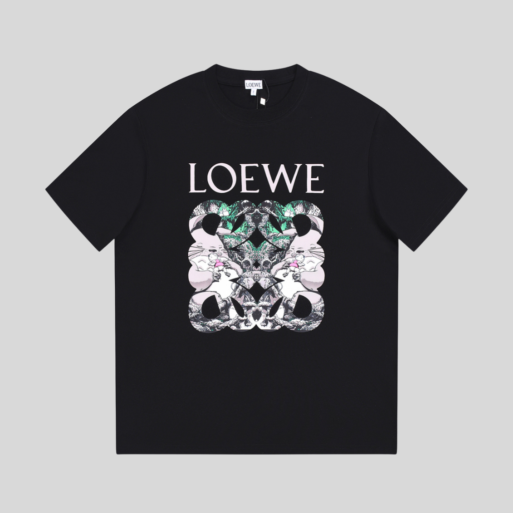 T-shir Graphic Monogram Print - Black