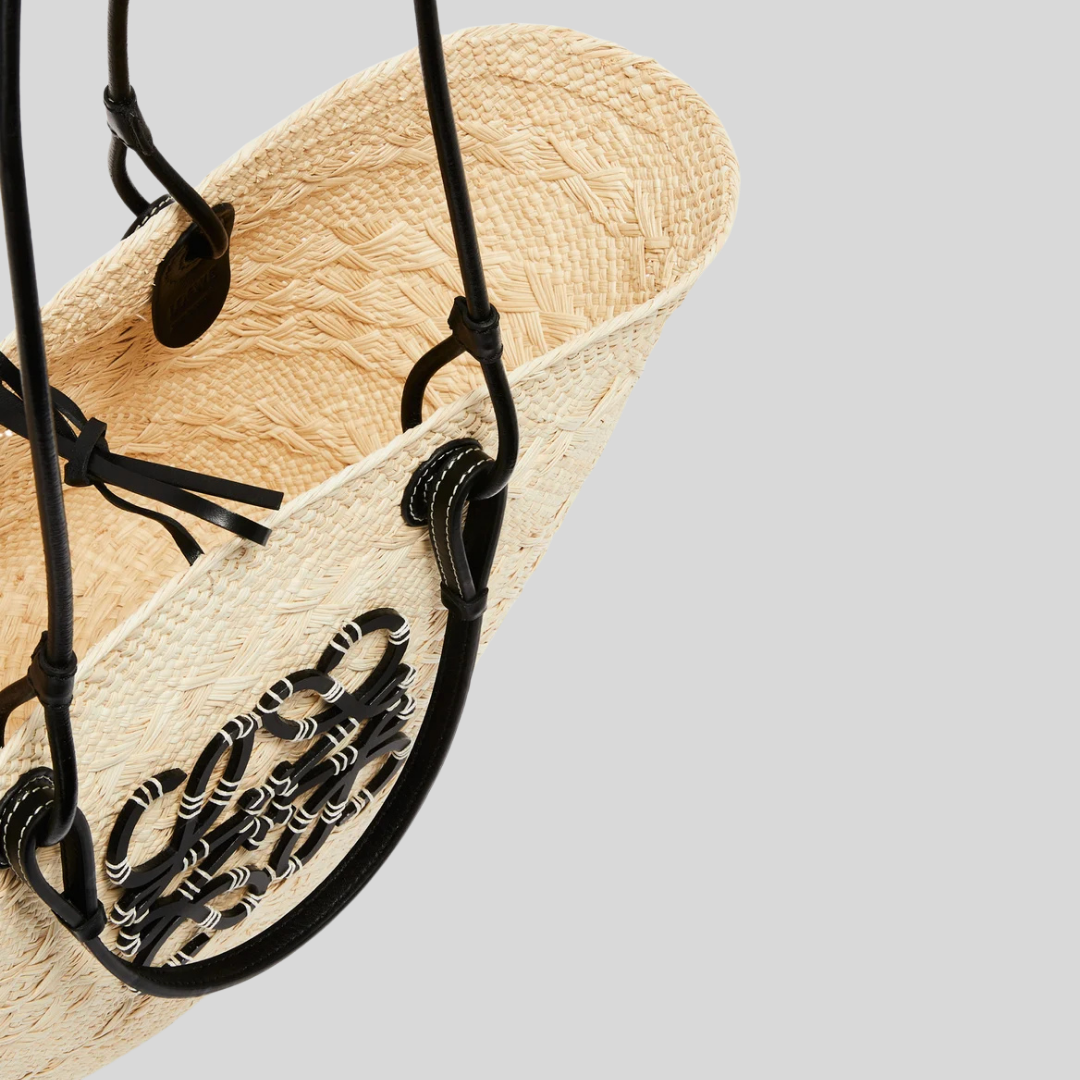 Basket Bag in Palm - Black