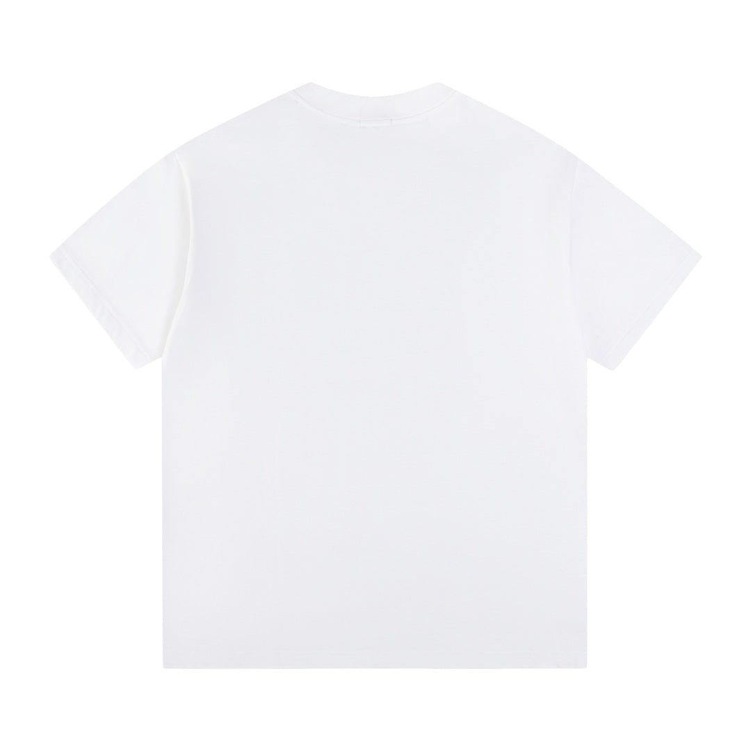 T-shirt Multicolor Striped Logo - White