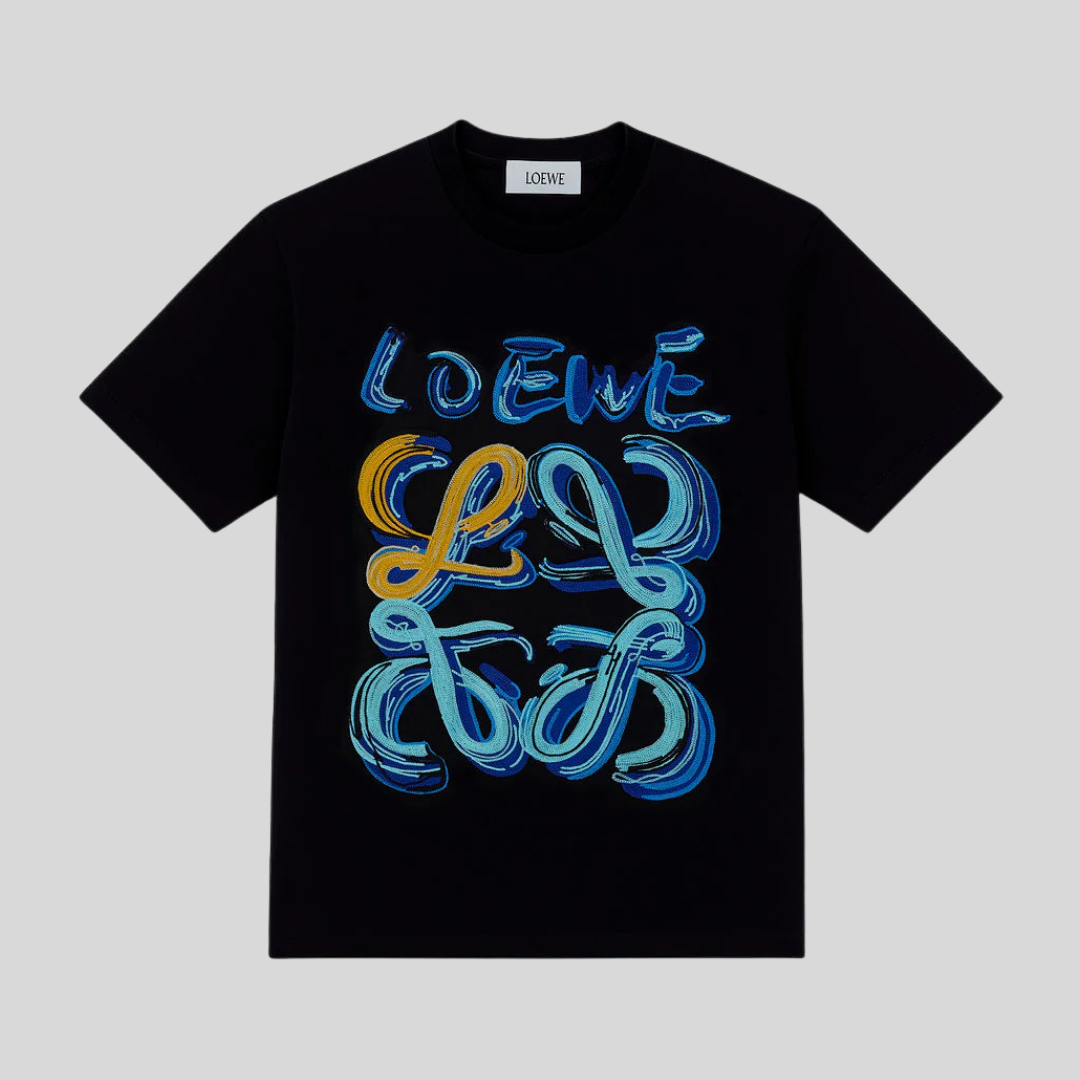 T-shir Embroidered Anagram - Black