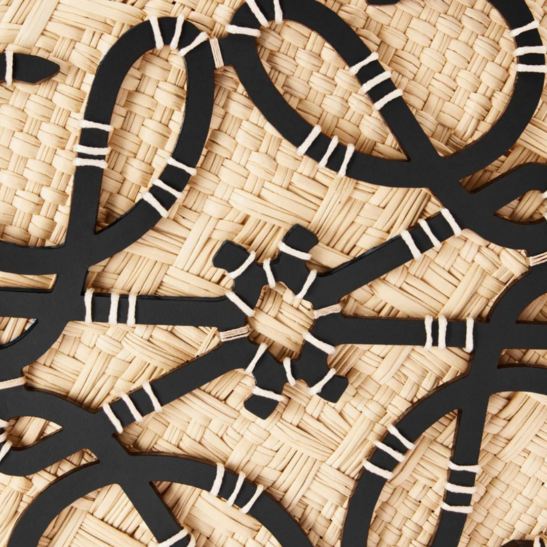 Basket Bag in Palm - Black