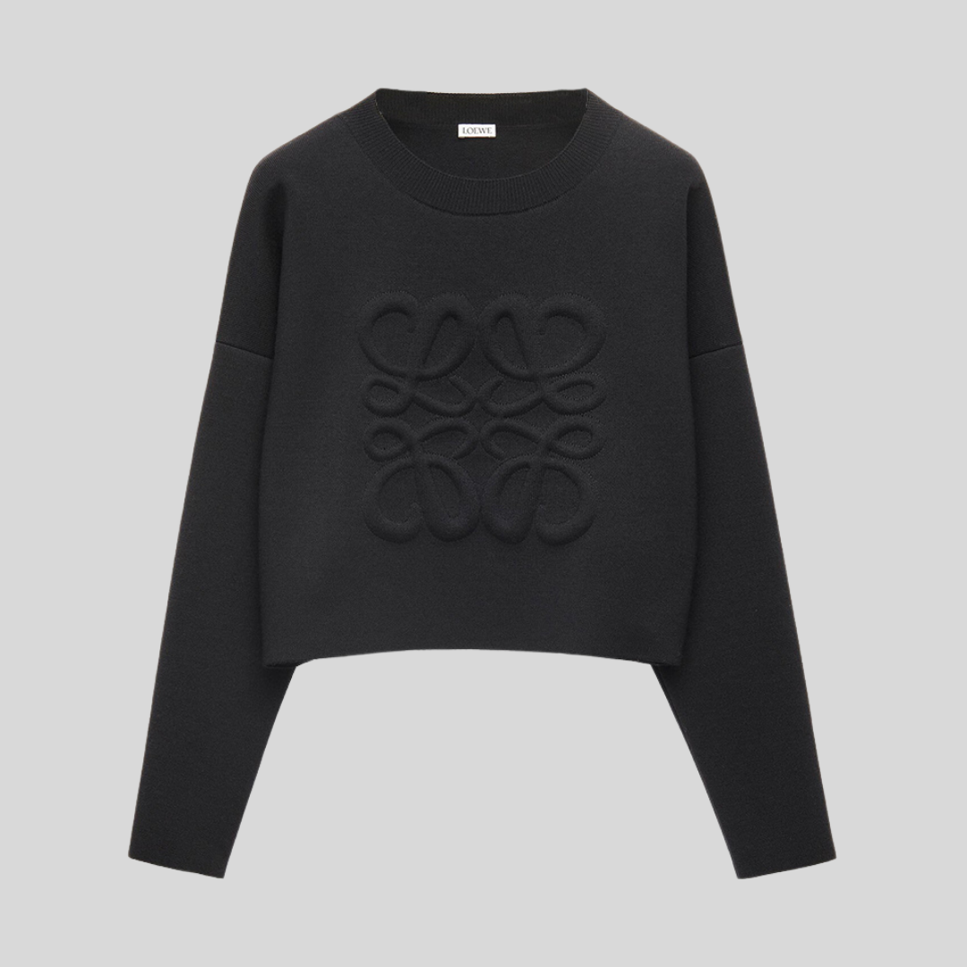 Sweater in Compact Wool – Black