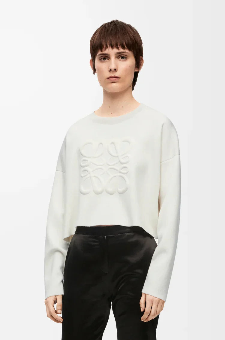 Sweater in Compact Wool – White